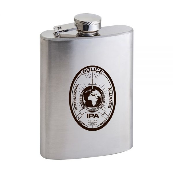 Stainless steel alcohol bottle, engraved IPA logo – IPA – SHOP